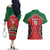 Custom Kenya Rugby Couples Matching Off The Shoulder Long Sleeve Dress and Hawaiian Shirt Lion Mascot African Pattern