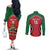 Custom Kenya Rugby Couples Matching Off The Shoulder Long Sleeve Dress and Long Sleeve Button Shirt Lion Mascot African Pattern