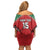 Custom Kenya Rugby Family Matching Off Shoulder Short Dress and Hawaiian Shirt Lion Mascot African Pattern