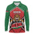 Custom Kenya Rugby Long Sleeve Polo Shirt Lion Mascot African Pattern