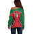 Custom Kenya Rugby Off Shoulder Sweater Lion Mascot African Pattern