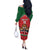 Custom Kenya Rugby Off The Shoulder Long Sleeve Dress Lion Mascot African Pattern