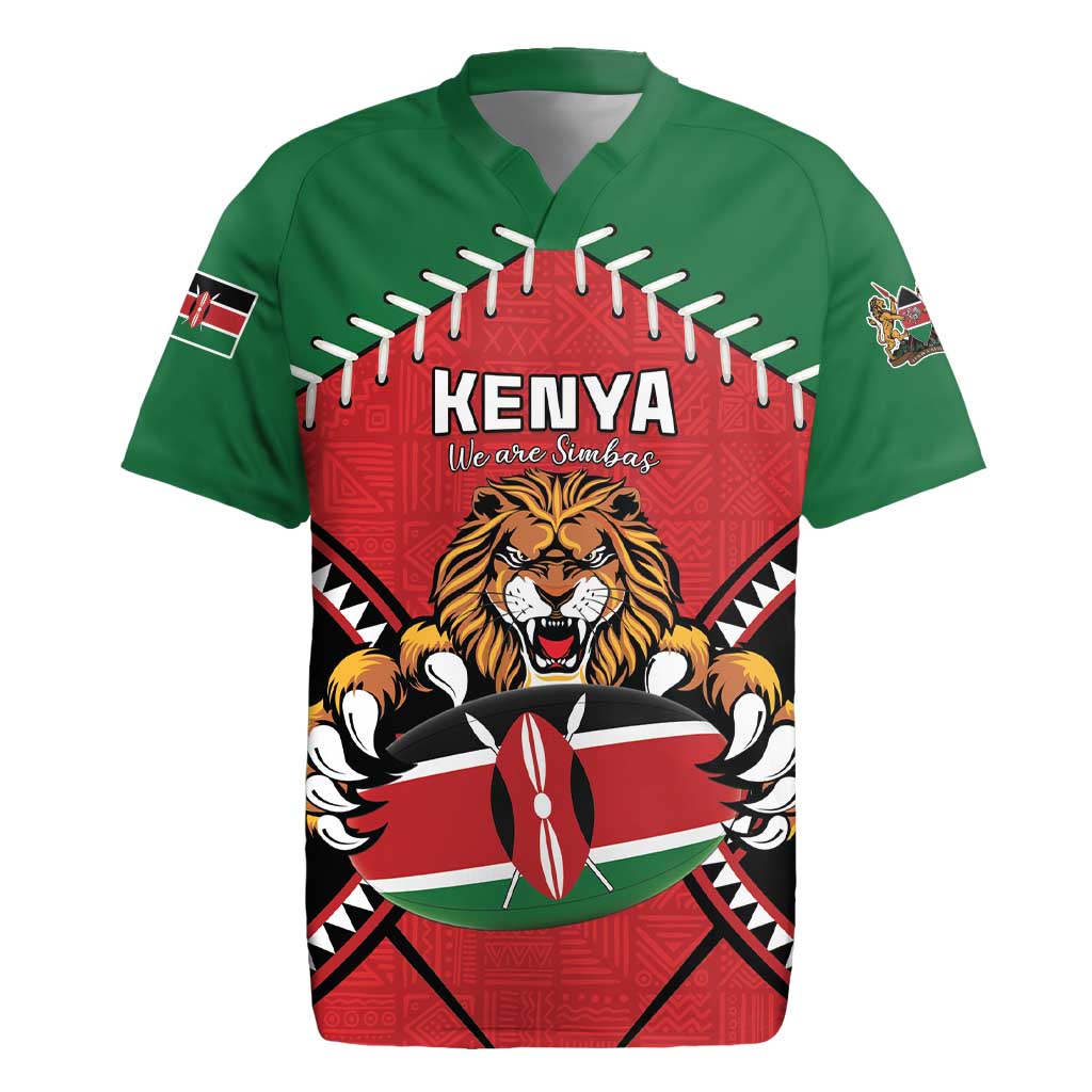 Custom Kenya Rugby Rugby Jersey Lion Mascot African Pattern