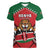 Custom Kenya Rugby Women V-Neck T-Shirt Lion Mascot African Pattern