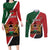 Personalised Kenya Couples Matching Long Sleeve Bodycon Dress and Long Sleeve Button Shirt Coat Of Arms Mix Flag Style