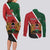 Personalised Kenya Couples Matching Long Sleeve Bodycon Dress and Long Sleeve Button Shirt Coat Of Arms Mix Flag Style