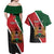 Personalised Kenya Couples Matching Off Shoulder Maxi Dress and Hawaiian Shirt Coat Of Arms Mix Flag Style