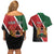 Personalised Kenya Couples Matching Off Shoulder Short Dress and Hawaiian Shirt Coat Of Arms Mix Flag Style