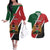 Personalised Kenya Couples Matching Off The Shoulder Long Sleeve Dress and Hawaiian Shirt Coat Of Arms Mix Flag Style