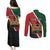 Personalised Kenya Couples Matching Puletasi and Long Sleeve Button Shirt Coat Of Arms Mix Flag Style