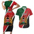 Personalised Kenya Couples Matching Short Sleeve Bodycon Dress and Hawaiian Shirt Coat Of Arms Mix Flag Style