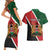 Personalised Kenya Couples Matching Short Sleeve Bodycon Dress and Hawaiian Shirt Coat Of Arms Mix Flag Style