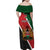 Personalised Kenya Family Matching Off Shoulder Maxi Dress and Hawaiian Shirt Coat Of Arms Mix Flag Style