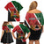 Personalised Kenya Family Matching Off Shoulder Short Dress and Hawaiian Shirt Coat Of Arms Mix Flag Style