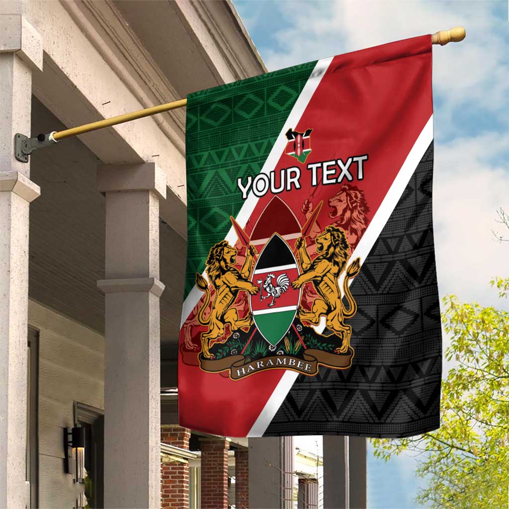 Personalised Kenya Garden Flag Coat Of Arms Mix Flag Style