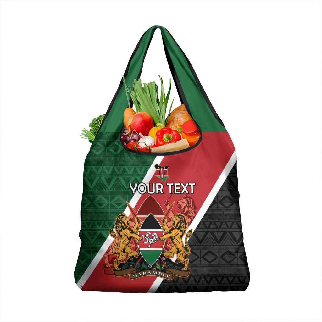 Personalised Kenya Grocery Bag Coat Of Arms Mix Flag Style