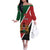 Personalised Kenya Off The Shoulder Long Sleeve Dress Coat Of Arms Mix Flag Style