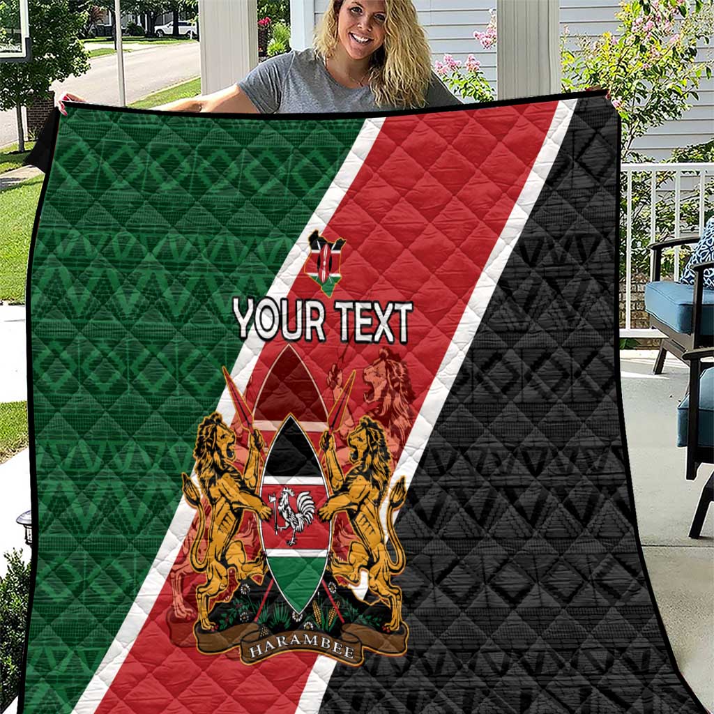 Personalised Kenya Quilt Coat Of Arms Mix Flag Style