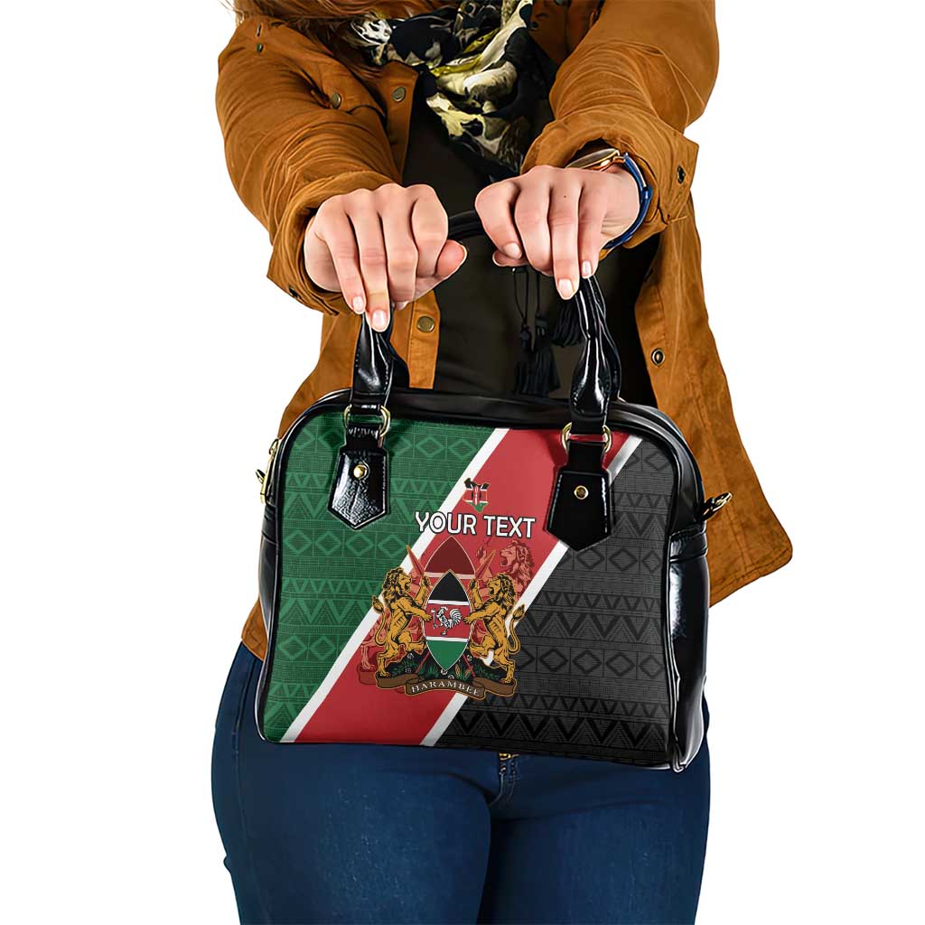 Personalised Kenya Shoulder Handbag Coat Of Arms Mix Flag Style