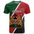 Personalised Kenya T Shirt Coat Of Arms Mix Flag Style