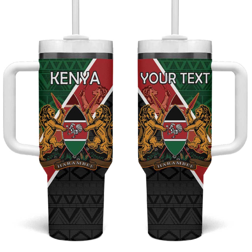 Personalised Kenya Tumbler With Handle Coat Of Arms Mix Flag Style