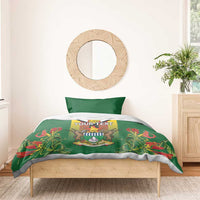 Personalised Zimbabwe Independence Day Bedding Set Gloriosa Flower - Flag Style
