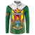 Personalised Zimbabwe Independence Day Button Sweatshirt Gloriosa Flower - Flag Style