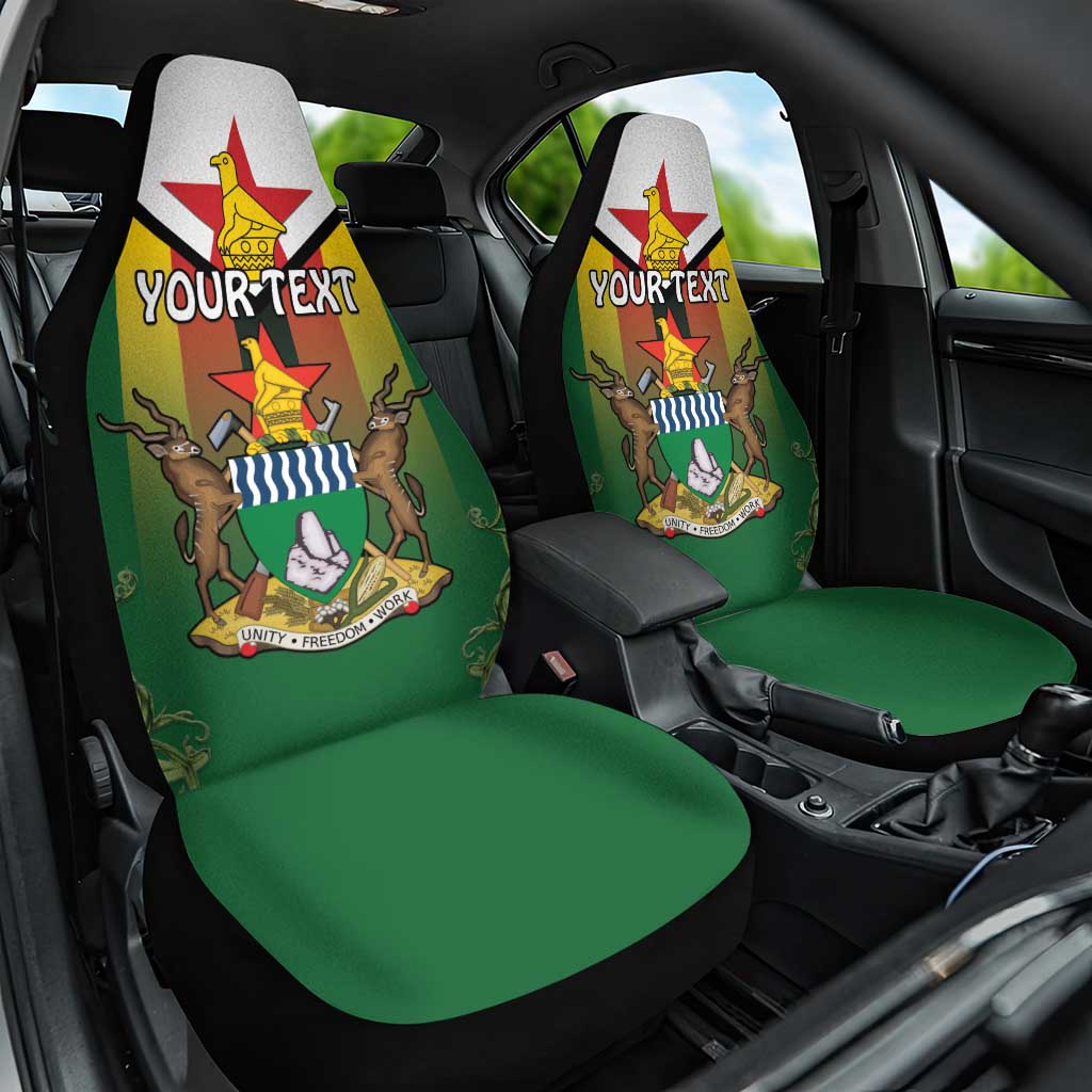 Personalised Zimbabwe Independence Day Car Seat Cover Gloriosa Flower - Flag Style