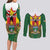 Personalised Zimbabwe Independence Day Couples Matching Long Sleeve Bodycon Dress and Long Sleeve Button Shirt Gloriosa Flower - Flag Style