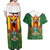 Personalised Zimbabwe Independence Day Couples Matching Off Shoulder Maxi Dress and Hawaiian Shirt Gloriosa Flower - Flag Style