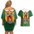 Personalised Zimbabwe Independence Day Couples Matching Off Shoulder Short Dress and Hawaiian Shirt Gloriosa Flower - Flag Style