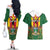 Personalised Zimbabwe Independence Day Couples Matching Off The Shoulder Long Sleeve Dress and Hawaiian Shirt Gloriosa Flower - Flag Style