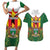 Personalised Zimbabwe Independence Day Couples Matching Short Sleeve Bodycon Dress and Hawaiian Shirt Gloriosa Flower - Flag Style