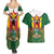 Personalised Zimbabwe Independence Day Couples Matching Summer Maxi Dress and Hawaiian Shirt Gloriosa Flower - Flag Style