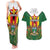 Personalised Zimbabwe Independence Day Couples Matching Tank Maxi Dress and Hawaiian Shirt Gloriosa Flower - Flag Style