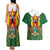 Personalised Zimbabwe Independence Day Couples Matching Tank Maxi Dress and Hawaiian Shirt Gloriosa Flower - Flag Style