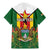 Personalised Zimbabwe Independence Day Family Matching Mermaid Dress and Hawaiian Shirt Gloriosa Flower - Flag Style