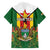 Personalised Zimbabwe Independence Day Family Matching Off The Shoulder Long Sleeve Dress and Hawaiian Shirt Gloriosa Flower - Flag Style