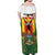 Personalised Zimbabwe Independence Day Family Matching Off Shoulder Maxi Dress and Hawaiian Shirt Gloriosa Flower - Flag Style