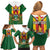 Personalised Zimbabwe Independence Day Family Matching Off Shoulder Short Dress and Hawaiian Shirt Gloriosa Flower - Flag Style