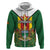 Personalised Zimbabwe Independence Day Hoodie Gloriosa Flower - Flag Style