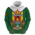 Personalised Zimbabwe Independence Day Hoodie Gloriosa Flower - Flag Style