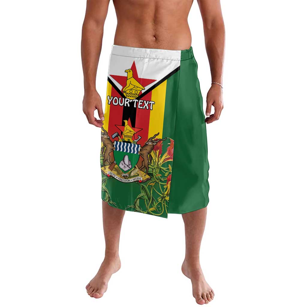 Personalised Zimbabwe Independence Day Lavalava Gloriosa Flower - Flag Style