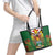 Personalised Zimbabwe Independence Day Leather Tote Bag Gloriosa Flower - Flag Style