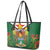 Personalised Zimbabwe Independence Day Leather Tote Bag Gloriosa Flower - Flag Style