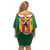 Personalised Zimbabwe Independence Day Off Shoulder Short Dress Gloriosa Flower - Flag Style