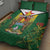 Personalised Zimbabwe Independence Day Quilt Bed Set Gloriosa Flower - Flag Style