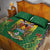 Personalised Zimbabwe Independence Day Quilt Bed Set Gloriosa Flower - Flag Style