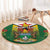 Personalised Zimbabwe Independence Day Round Carpet Gloriosa Flower - Flag Style