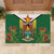 Personalised Zimbabwe Independence Day Rubber Doormat Gloriosa Flower - Flag Style